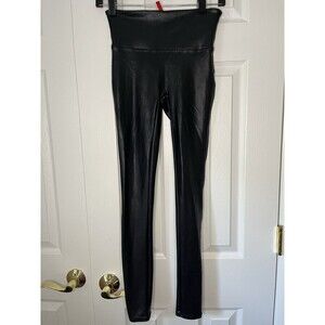 Spanx moto leggings Faux Leather Women’s small Shiny Leggings